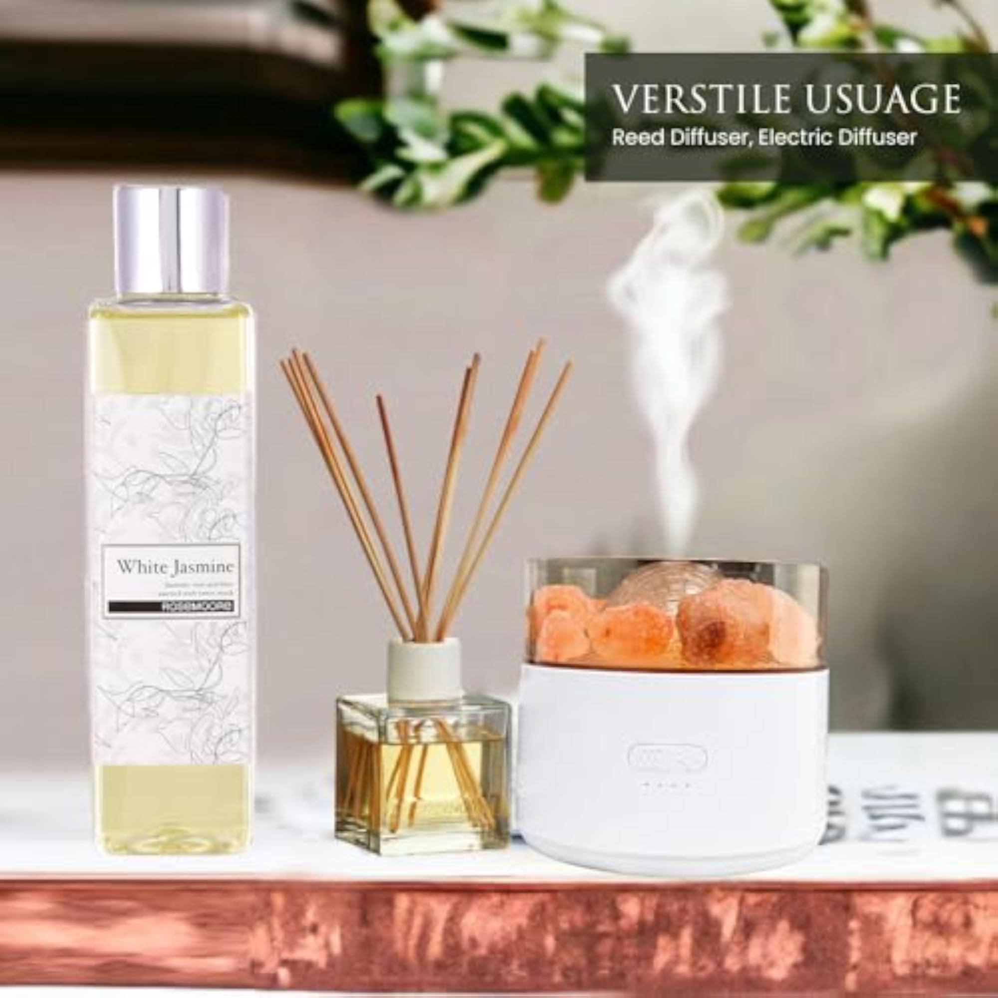 Aroma Reed Diffuser Refill and Electric Diffuser, Jasmine, 1000ml